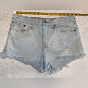 Levi 501 Wash Distressed Women's Denim Shorts 27